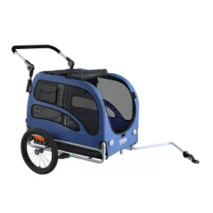 Przyczepka rowerowa dla psa do przewozu transporter do 45 kg niebieska 849871 Przyczepka rowerowa dla psa do przewozu transporter do 45 kg niebieska 849871