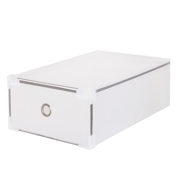 Pudełko na buty z szufladą 31x20,5x11 cm biały organizer 373593