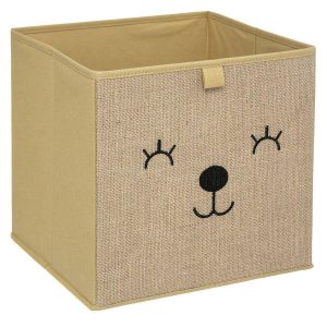 Pudełko organizer do pokoju dziecięcego beżowe boho 29x29x29 cm zwierzątka 1064548 Pudełko organizer do pokoju dziecięcego beżowe boho 29x29x29 cm zwierzątka 1064548