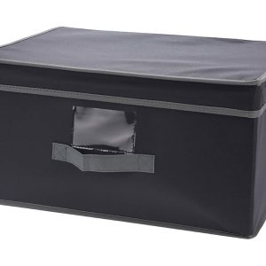 Pudło do przechowywania tekstylne 15,5×31 cm czarne 38018