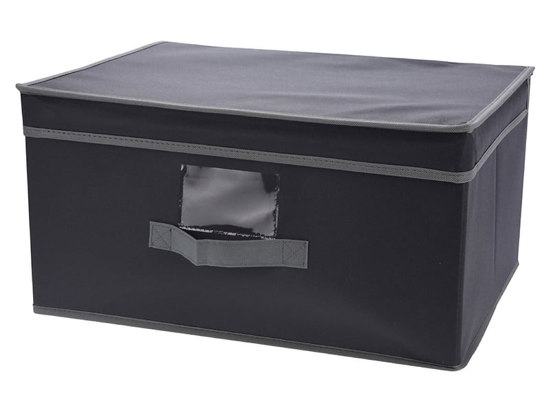 Pudło do przechowywania tekstylne 15,5x31 cm czarne 38018