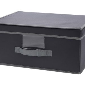 Pudło do przechowywania tekstylne 19×39 cm czarne 38019