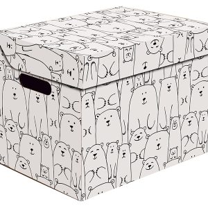 Pudło kartonowe One Misie Białe 34x25x26 cm 685067 Pudło kartonowe One Misie Białe 34x25x26 cm 685067