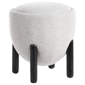 Puf boucle drewno kauczukowe szare 717046 Puf boucle drewno kauczukowe szare 717046
