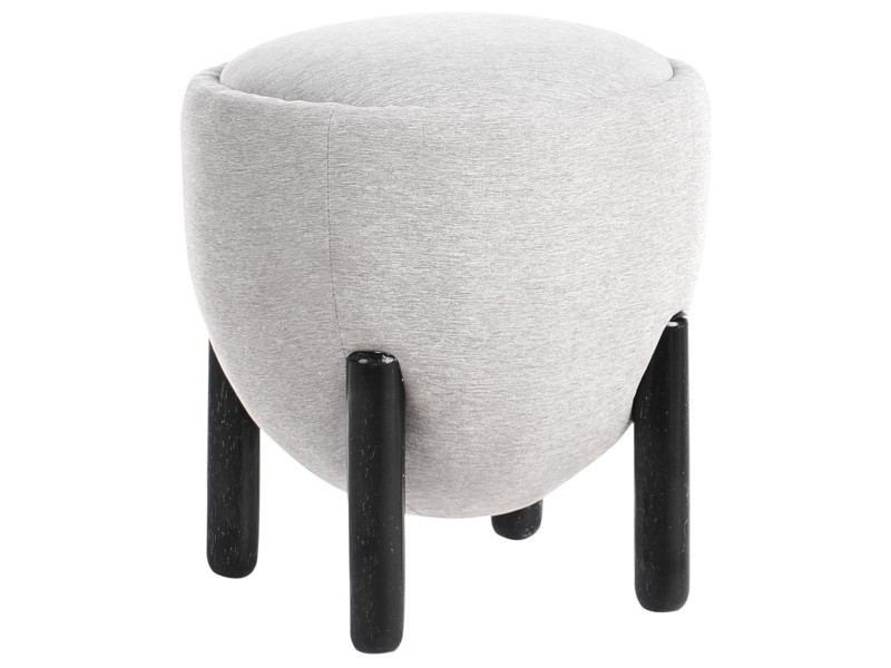 Puf boucle drewno kauczukowe szare 717046