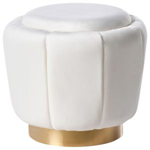 Puf IRVING Welur Biały 43 cm 727751 Puf IRVING Welur Biały 43 cm 727751