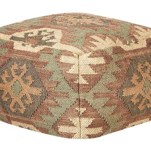 Puf jutowy 50 x 50 x 30 cm wielokolorowy CUMBUM 60382 Puf jutowy 50 x 50 x 30 cm wielokolorowy CUMBUM 60382