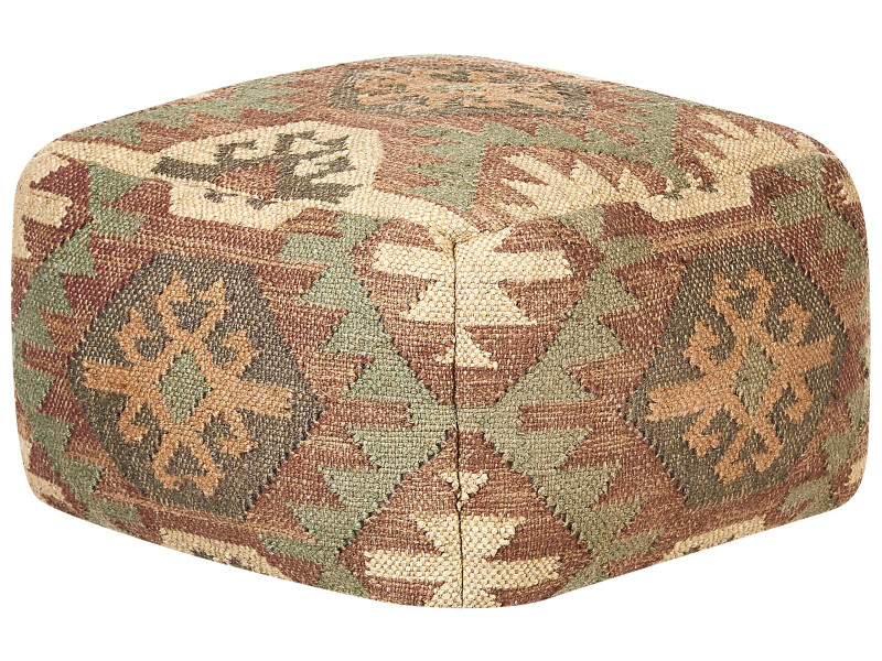 Puf jutowy 50 x 50 x 30 cm wielokolorowy CUMBUM 60382