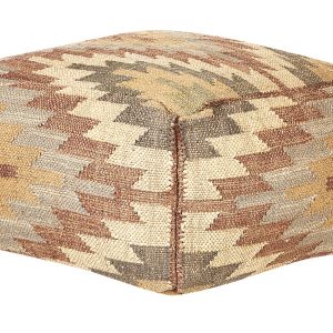 Puf jutowy 50x50x30cm ze wzorem wielokolorowy 60505 Puf jutowy 50x50x30cm ze wzorem wielokolorowy 60505