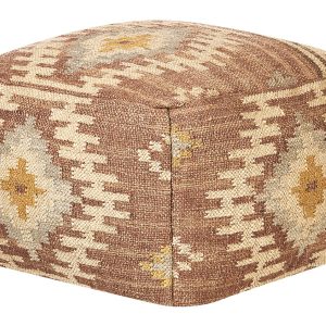 Puf jutowy 50x50x30cm ze wzorem wielokolorowy 60343 Puf jutowy 50x50x30cm ze wzorem wielokolorowy 60343