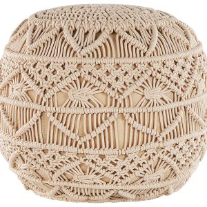 Puf Makrama bawełniany Beżowy 40 cm 60488 Puf Makrama bawełniany Beżowy 40 cm 60488