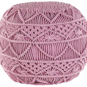 Puf Makrama bawełniany Różowy 40 cm 755801 Puf Makrama bawełniany Różowy 40 cm 755801