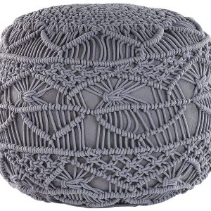 Puf Makrama bawełniany Szary 40 cm 60457 Puf Makrama bawełniany Szary 40 cm 60457