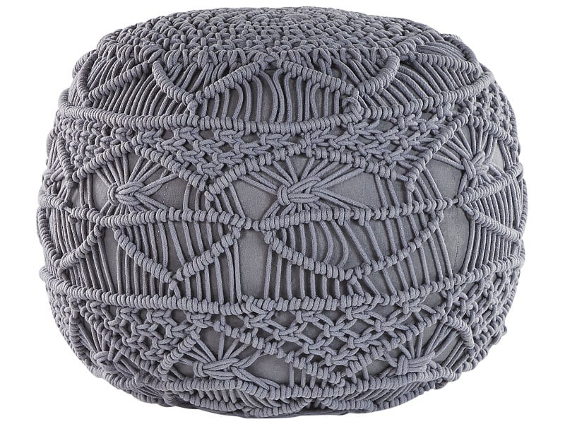 Puf Makrama bawełniany Szary 40 cm 60457