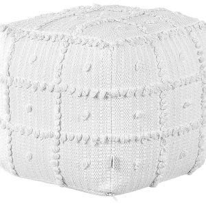 Puf otomana bawełna 40 x 40 x 40 cm biały 60356 Puf otomana bawełna 40 x 40 x 40 cm biały 60356