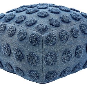Puf otomana bawełna 50 x 50 x 35 cm niebieski 60345 Puf otomana bawełna 50 x 50 x 35 cm niebieski 60345