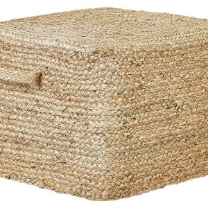 Puf otomana juta 45 x 45 x 30 cm naturalny 451102 Puf otomana juta 45 x 45 x 30 cm naturalny 451102