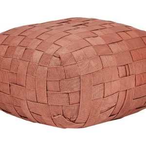 Puf pleciony ogrodowy 50 x 50 cm jasnoczerwony 448132 Puf pleciony ogrodowy 50 x 50 cm jasnoczerwony 448132
