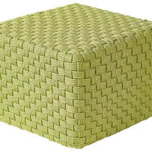 Puf pleciony ogrodowy materiał syntetyczny zielony 372384 Puf pleciony ogrodowy materiał syntetyczny zielony 372384