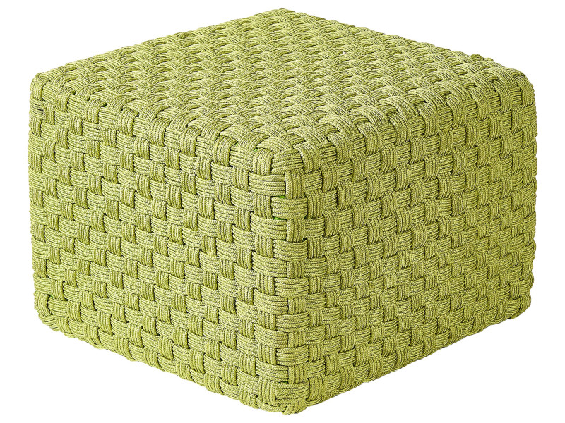 Puf pleciony ogrodowy materiał syntetyczny zielony 372384