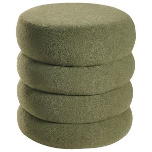Puf podnóżek boucle 43 x 47 cm zielony nowoczesny wygląd 784986 Puf podnóżek boucle 43 x 47 cm zielony nowoczesny wygląd 784986