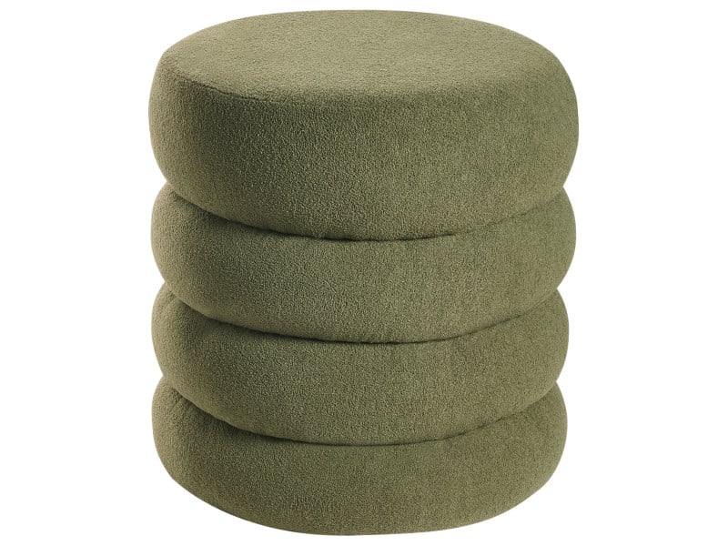 Puf podnóżek boucle 43 x 47 cm zielony nowoczesny wygląd 784986