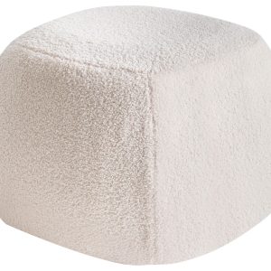 Puf podnóżek boucle 50 x 33 cm złamana biel nowoczesny wygląd 784989 Puf podnóżek boucle 50 x 33 cm złamana biel nowoczesny wygląd 784989