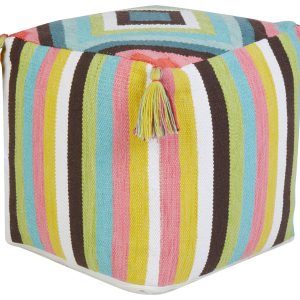 Puf podnóżek kwadratowy 45×45 cm wielokolorowy 451112 Puf podnóżek kwadratowy 45×45 cm wielokolorowy 451112