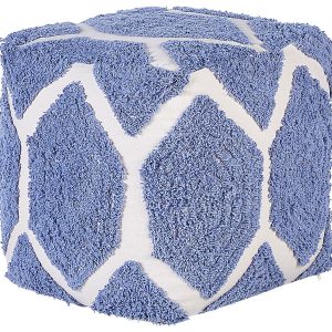 Puf podnóżek kwadratowy boho beżowo-niebieski 60346 Puf podnóżek kwadratowy boho beżowo-niebieski 60346