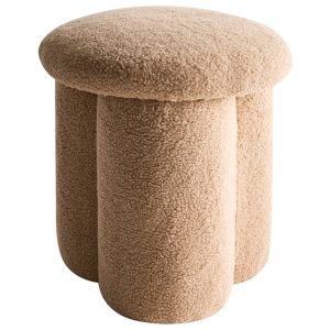 Puf podnóżek minimalistyczny boucle beżowy 784991 Puf podnóżek minimalistyczny boucle beżowy 784991