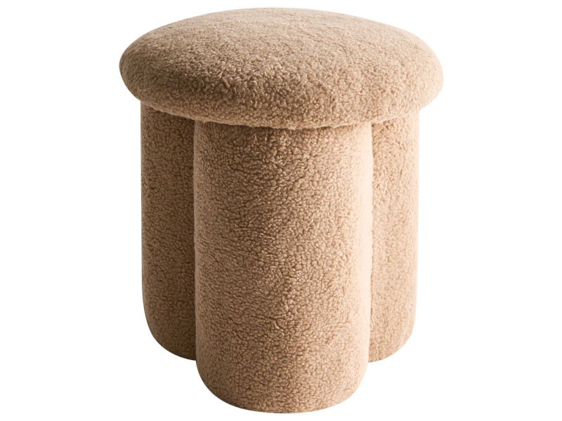 Puf podnóżek minimalistyczny boucle beżowy 784991