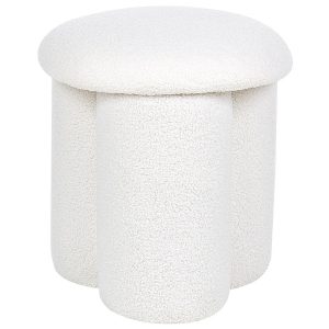 Puf podnóżek minimalistyczny boucle złamana biel 189970 Puf podnóżek minimalistyczny boucle złamana biel 189970