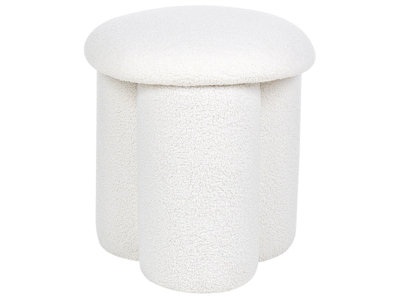 Puf podnóżek minimalistyczny boucle złamana biel 189970