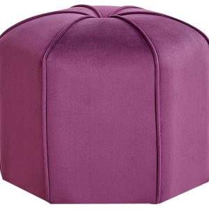 Puf podnóżek minimalistyczny welurowy fioletowy 443475 Puf podnóżek minimalistyczny welurowy fioletowy 443475