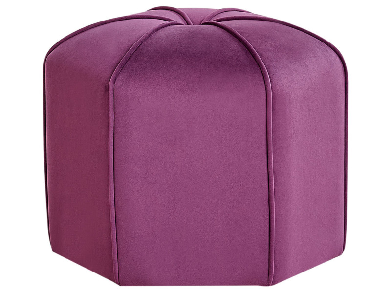 Puf podnóżek minimalistyczny welurowy fioletowy 443475