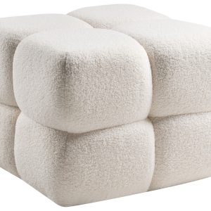 Puf podnóżek siedzisko minimalistyczny kwadratowy boucle złamana biel 802556 Puf podnóżek siedzisko minimalistyczny kwadratowy boucle złamana biel 802556