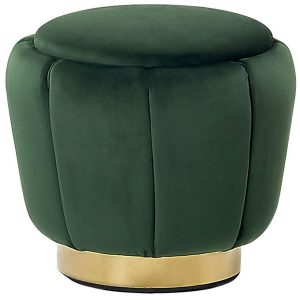 Puf podnóżek welurowy zielony ø43 x 37 cm 139985 Puf podnóżek welurowy zielony ø43 x 37 cm 139985