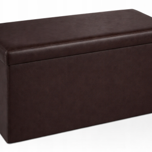Puf pufa składana siedzisko ze schowkiem 60x30x30 cm ekoskóra brąz 994833 Puf pufa składana siedzisko ze schowkiem 60x30x30 cm ekoskóra brąz 994833
