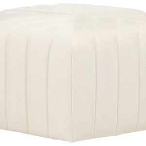 Puf pufa welurowy podnóżek 53 x 48 x 29 cm kremowy 60400 Puf pufa welurowy podnóżek 53 x 48 x 29 cm kremowy 60400