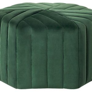 Puf pufa welurowy podnóżek 53 x 48 x 29 cm zielony 81912 Puf pufa welurowy podnóżek 53 x 48 x 29 cm zielony 81912