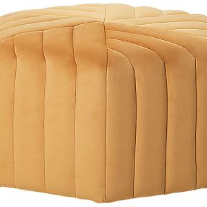 Puf pufa welurowy podnóżek 53 x 48 x 29 cm żółty 81606 Puf pufa welurowy podnóżek 53 x 48 x 29 cm żółty 81606