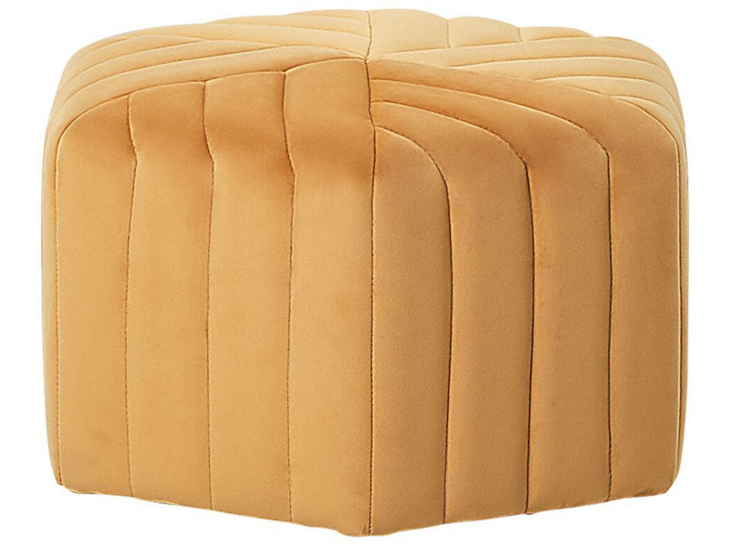 Puf pufa welurowy podnóżek 53 x 48 x 29 cm żółty 81606