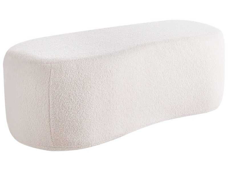 Puf tapicerowany boucle złamana biel 659729