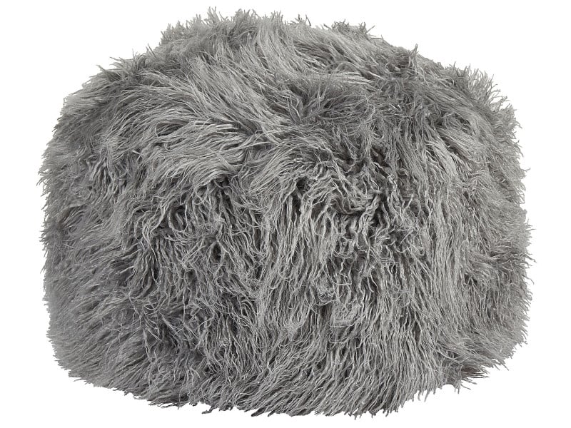 Puf TUKKI Sztuczne futro Szary 50 cm 448000