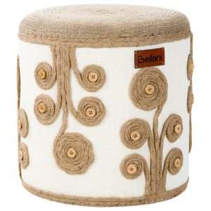Puf z juty 40cm wypełnienie EPS biały z beżowym 443473 Puf z juty 40cm wypełnienie EPS biały z beżowym 443473