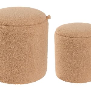 Puf ze schowkiem boucle brązowy 598793 Puf ze schowkiem boucle brązowy 598793