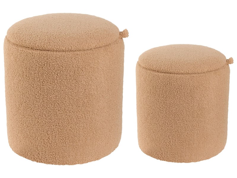 Puf ze schowkiem boucle brązowy 598793