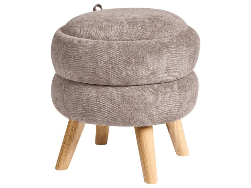 Puf ze schowkiem HAWLEY Szenil Beżowoszary 40 cm 748004