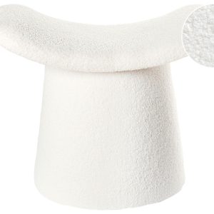 Puf złamana biel boucle tapicerka teddy 568463