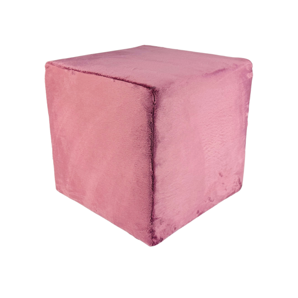 Pufa 40×40 cm VELVET MINKY kwadratowa siedzisko miękki welur brudno różowa 795225